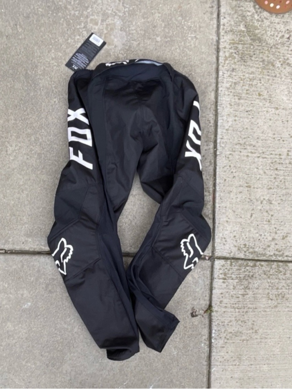 FOX Black 180-w racing pants with White Logos